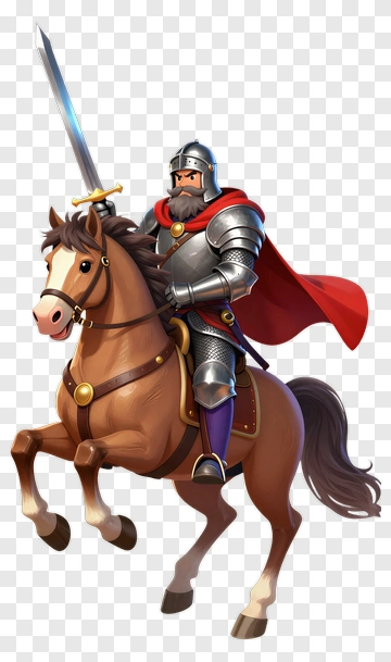 Knight On Horse With Sword PNG
