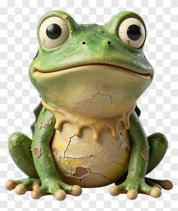 Green Frog Statue PNG
