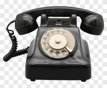 Black Rotary Telephone PNG