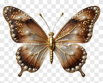 Golden Pearl Butterfly PNG