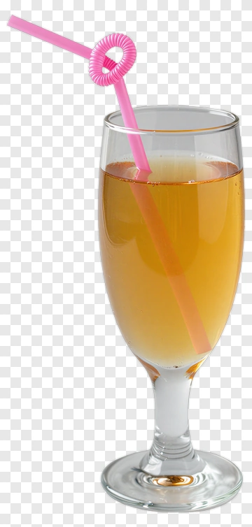 Yellow Drink With Pink Straw PNG