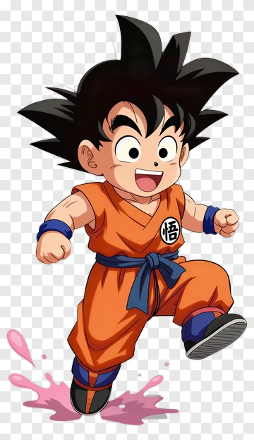 Energetic Anime Fighter In Orange Gi PNG
