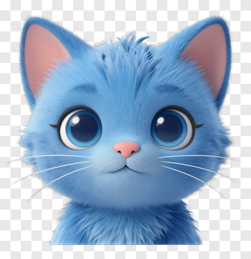 Blue Kitten With Big Eyes PNG
