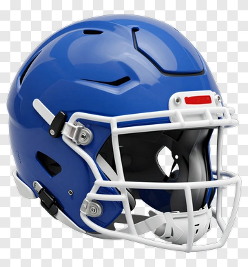 Blue Football Helmet With White Faceguard PNG