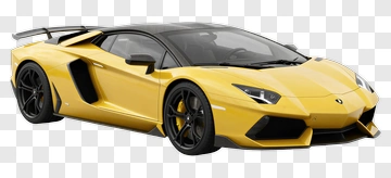 Yellow Lamborghini Aventador PNG