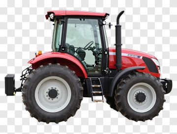 Red Tractor With Large Tires PNG