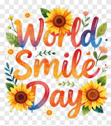 World Smile Day Watercolor Design PNG