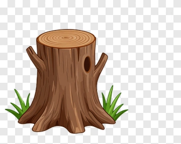 Tree Stump With Grass PNG