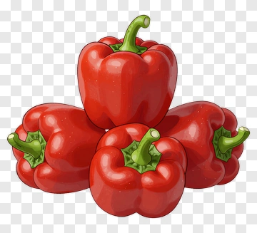 Fresh Red Bell Peppers PNG