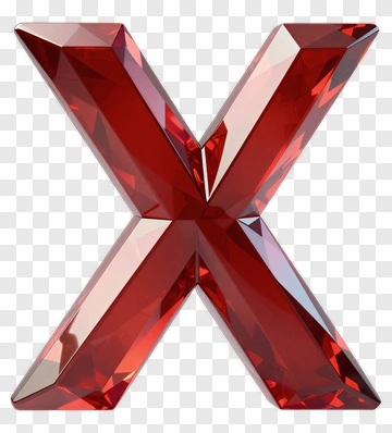 Red Diamond Letter X PNG