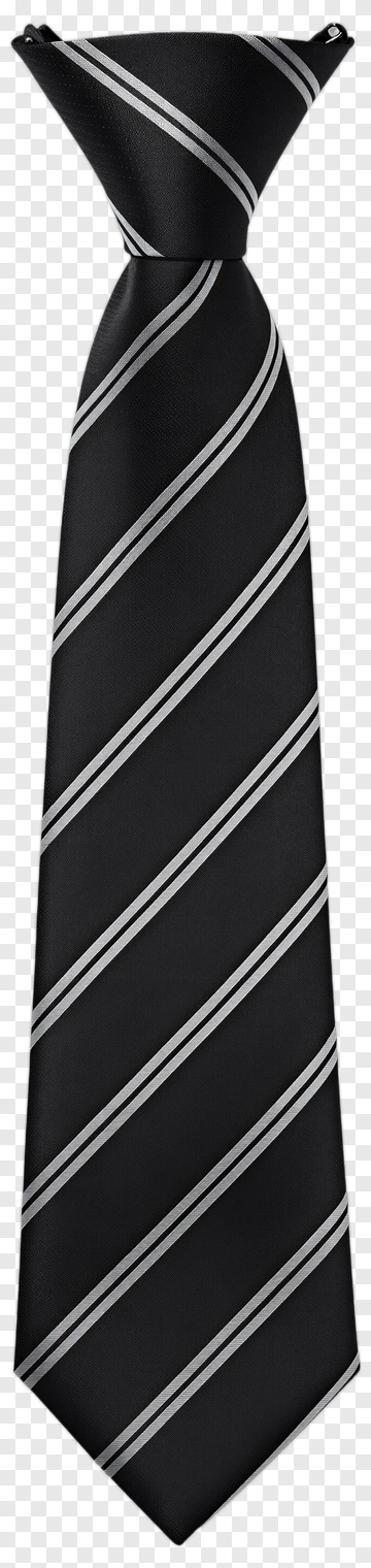 Black And White Striped Necktie PNG