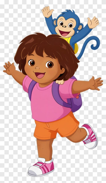 Dora And Her Monkey Friend PNG