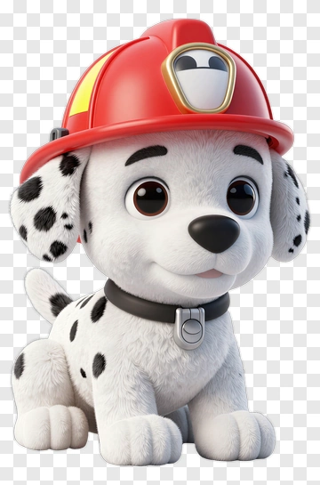 Dalmatian Dog In Firefighter Helmet PNG