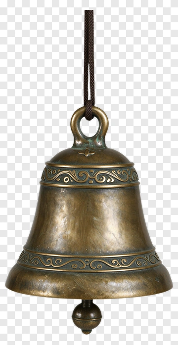 Hanging Bronze Bell With Ornament PNG