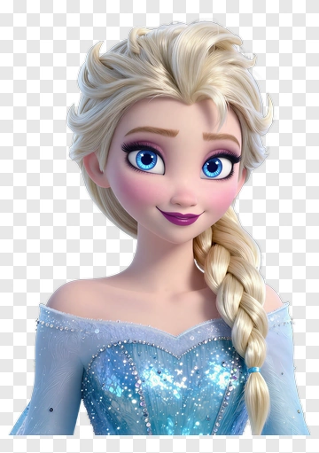 Elsa Princess In Blue Dress PNG