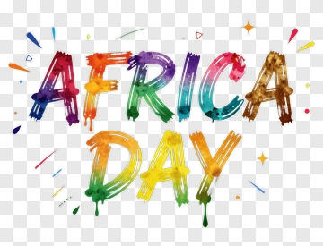 Africa Day Festive Typography Design PNG