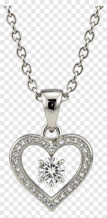 Heart Pendant With Diamond PNG