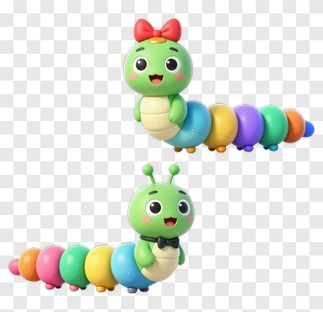 Cute Caterpillar Characters PNG