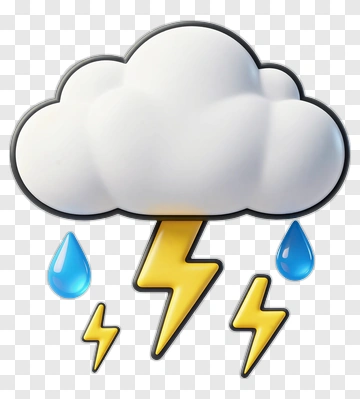 Storm Cloud With Lightning And Rain PNG