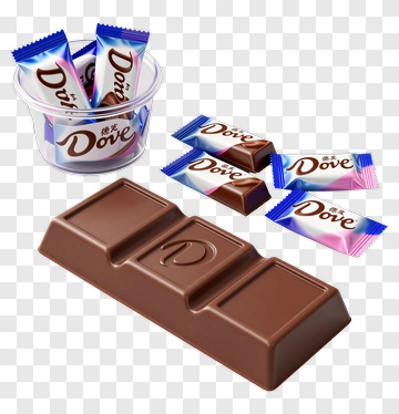 Dove Chocolate Bar And Wrappers PNG