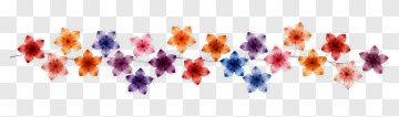 Colorful Watercolor Flowers On Branch PNG