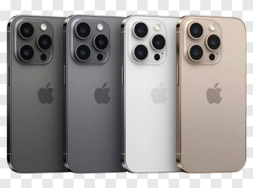 Four IPhone Models In Different Colors PNG