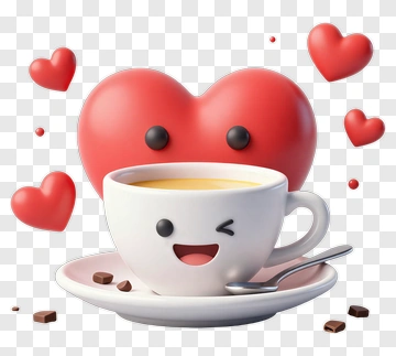 Cute Coffee Cup With Heart PNG