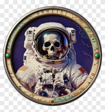 Astronaut With Skull In Space Suit PNG