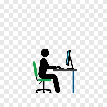 Person Working At Computer PNG