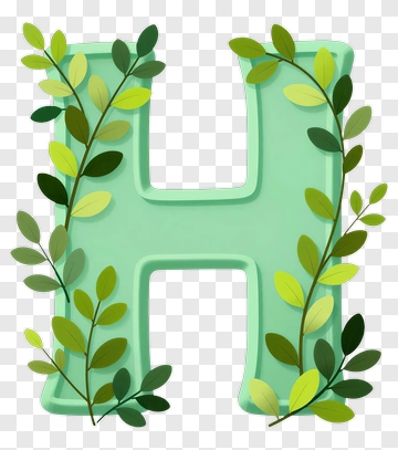 Letter H With Leaf Vine PNG