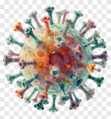 Watercolor Virus Illustration PNG