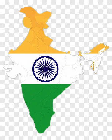 India Map With National Flag PNG
