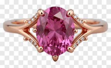 Pink Sapphire Ring In Rose Gold PNG