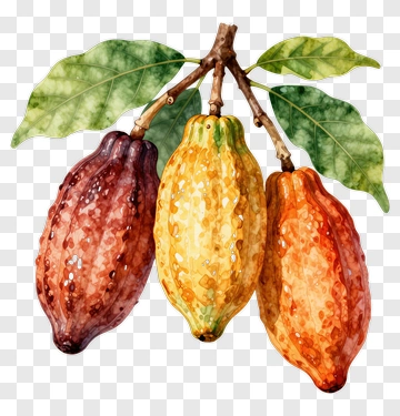 Cocoa Pods With Leaves PNG