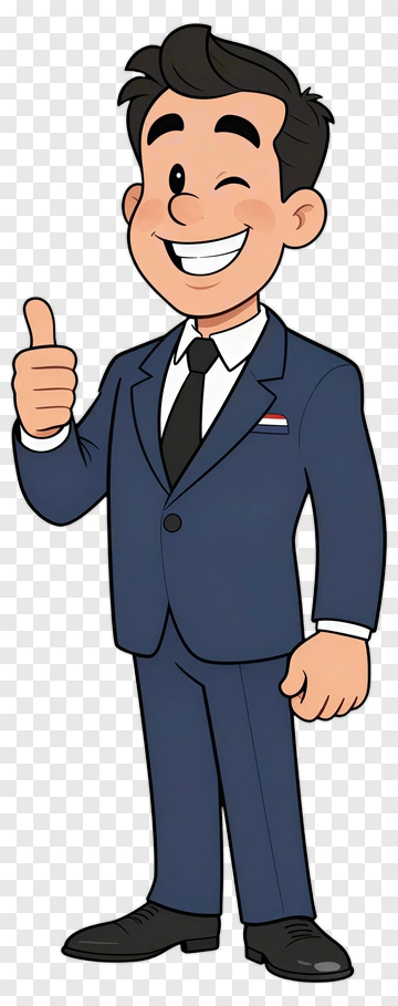 Cartoon Man Giving Thumbs Up PNG