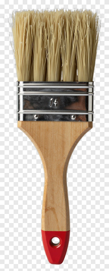Paintbrush With Wooden Handle And Red Tip PNG