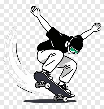 Skateboarder In Mid-air Trick PNG