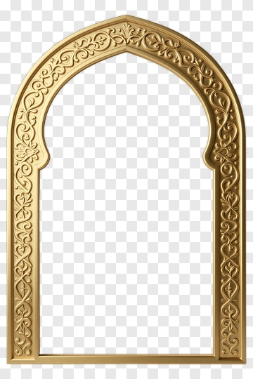 Arched Gold Ornate Frame PNG
