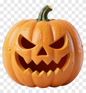Jack-o'-lantern With Carved Face PNG