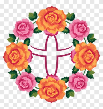 Roses And Cross Symbol PNG