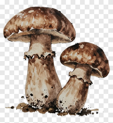 Watercolor Illustration Of Mushrooms PNG