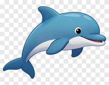 Cute Blue Dolphin PNG