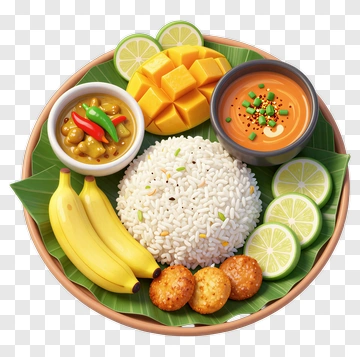 Colorful Indian Meal On Plate PNG