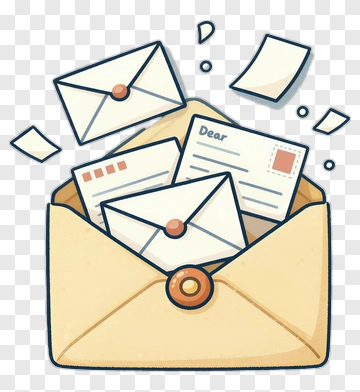 Open Envelope With Letters Spilling Out PNG