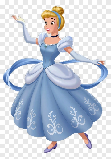 Cinderella In Her Blue Ball Gown PNG