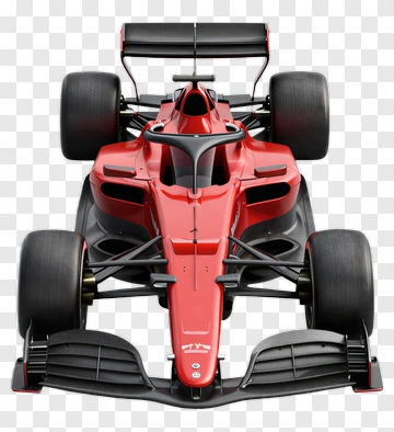 Red Formula One Car Front View PNG