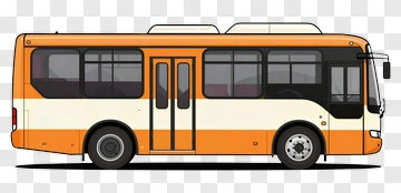 Orange And White Bus PNG