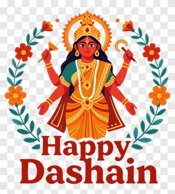 Happy Dashain With Goddess Durga PNG