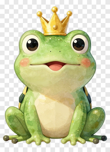 Crown-Wearing Frog PNG