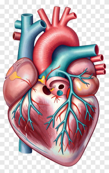 Anatomical Heart With Blood Vessels PNG
